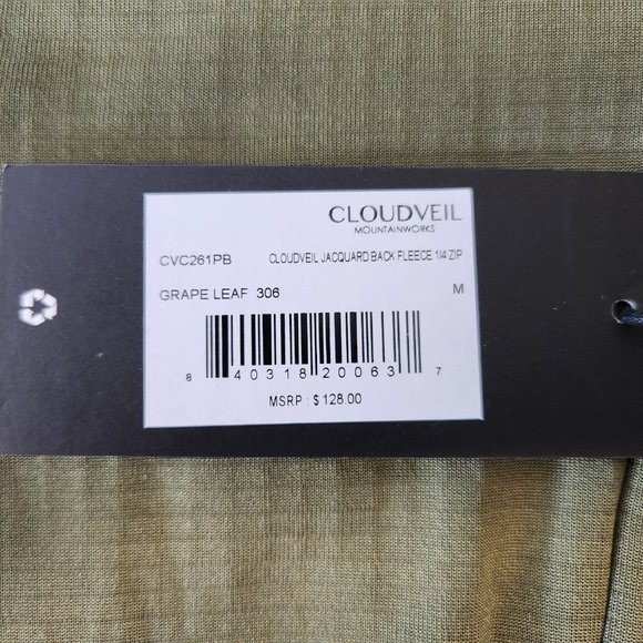 Cloudveil Jacquard Sierra Run Don't Walk Fleece 1/4 Zip Mens Medium - Picture 4 of 5